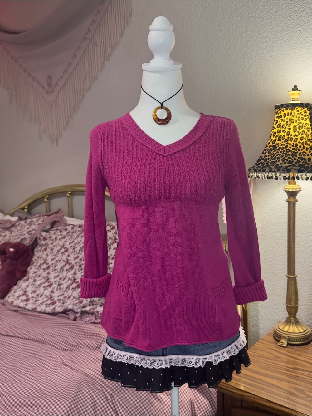 Y2K Babydoll Sweater Top